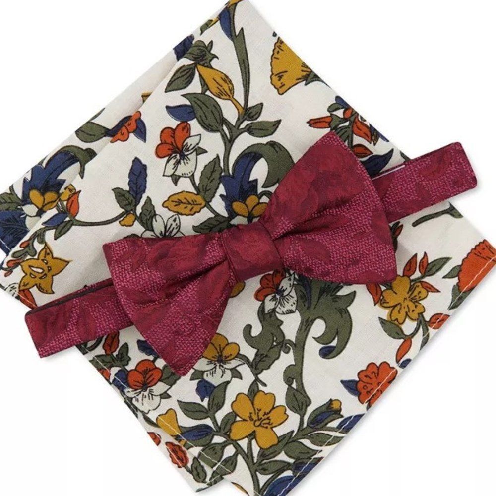 Bar III Men's Floral Pre-Tied Bow Tie ONLY